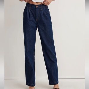 Madewell Baggy Straight Jeans in Woodham Wash: Pleated Edition size 28
